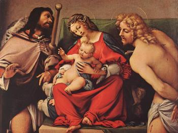 Lorenzo Lotto : Madonna with the Child and Sts Rock and Sebastian
